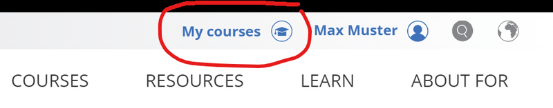 My courses screenshot